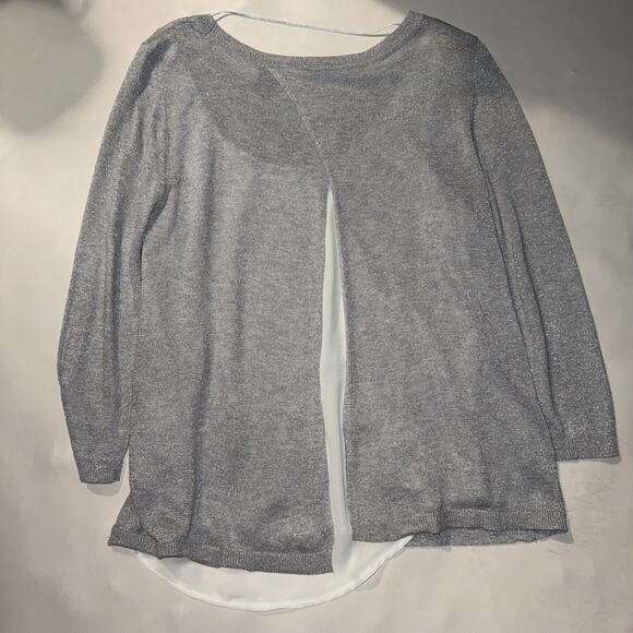 Verve Ami Women's Silver Sparkle Pullover Sweater - Medium - Picture 4 of 8